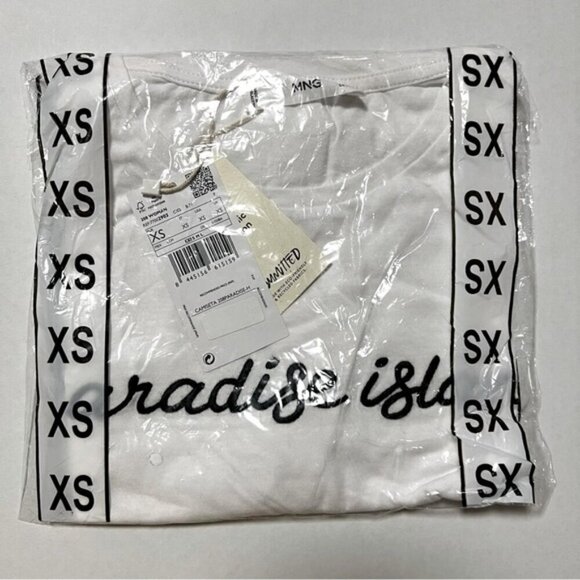 Mango - Ladies, Organic Cotton Embroidered T-Shirt - White. Size:XS. NWT. (1454) - Picture 3 of 8